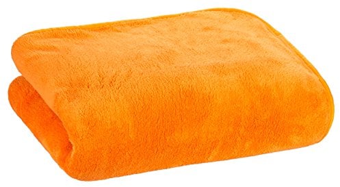 Floringo Luxus Well-Soft Wellness Decke 95° waschbar 150x200 Kuscheldecke extraweich orange