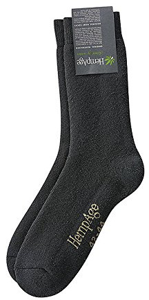 HempAge Unisex Erwachsene Hanf Frottee Socken, Farbe: Schwarz