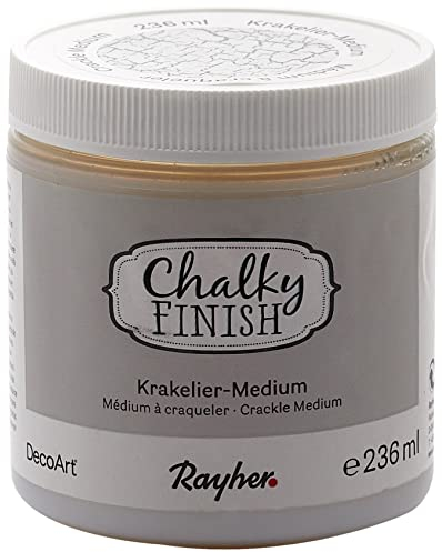 Rayher 38879000 Chalky Finish medium à craqueler, transparent, 1 pce., 236ml, peintures craies, acryliques, effet vintage, antique