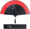 Dazone Eventail Style Japonais Motif de Sakura pour Noël Fête Théâtre Mariage Cadeau Fête Festivals Anniversaires Essentiel pour l'été (Rouge)