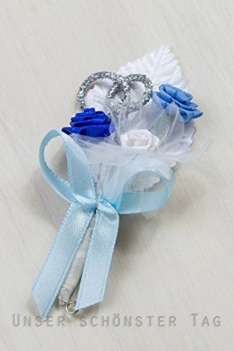 10 x Hochzeitsanstecker Gästeanstecker Anstecker Hochzeit AS0014 blau
