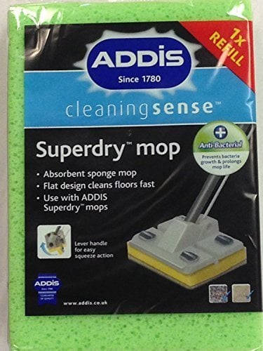 3 x Addis Superdry Anti Bacterial Flat Sponge Mop Refill Replacement by Addis