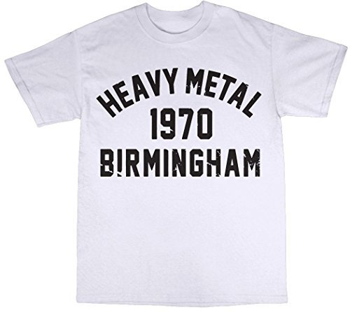 Bees Knees Tees Heavy Metal 1970 Birmingham T-Shirt White