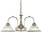 Searchlight American Diner Antique Brass and Clear Ribbed Glass 3 Way Pendant Light Fitting Takes 3 X 10 Watt E27 Lamps