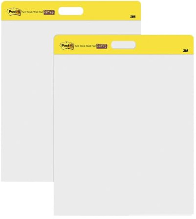 Post-it® Easel Pads Super Sticky Self-Stick Wall Pad, Unruled, 20 White 20 x 23 Sheets, 4/Carton