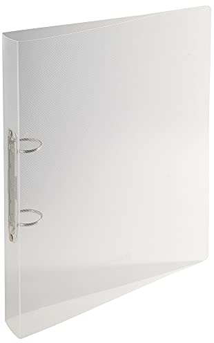 Exacompta 54342E Ringhefter Crystal DIN A4 aus mittelfestem Kunststoff mit 2 Ringen 40 mm breit kristall ideal für Schule und Büro Ringhefter Ringordner Ringbuchordner