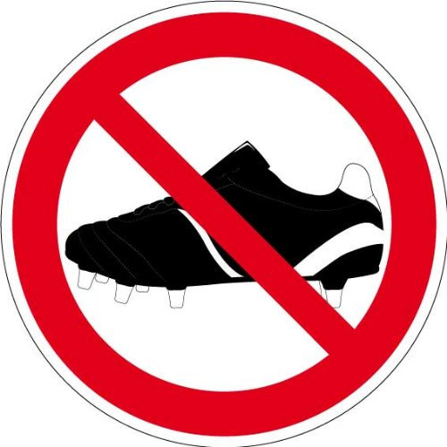 Verbotsschild Betreten mit Fußballschuhen verboten aus Aluminium - in verschiedenen Größen erhältlich