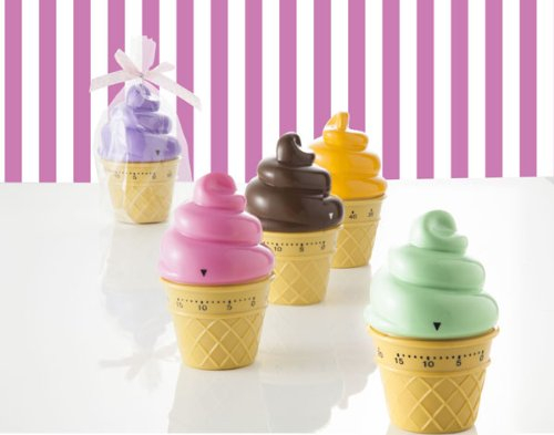 BRANDANI - Timer Cono Gelato Colore Viola Plastica Abs cm 6,5 x 10 h
