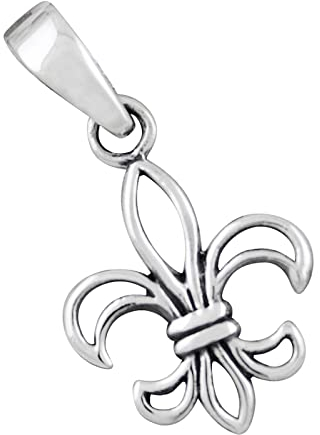 Fleur de Lys, petit Pendentif en argent 925