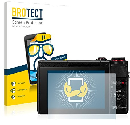 BROTECT Schutzfolie für Canon PowerShot G7 X G7X | 2 Stück Transparenter Displayschutz Made in Germany Klare Displayschutz-Folie Clear Einfache Montage Case-Friendly