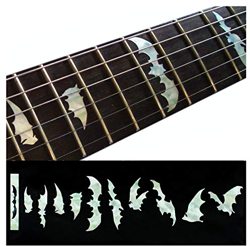 Griffbrett Marker Inlay Aufkleber Decals für Gitarre & Bass – Bat Wing – Weiß Perle
