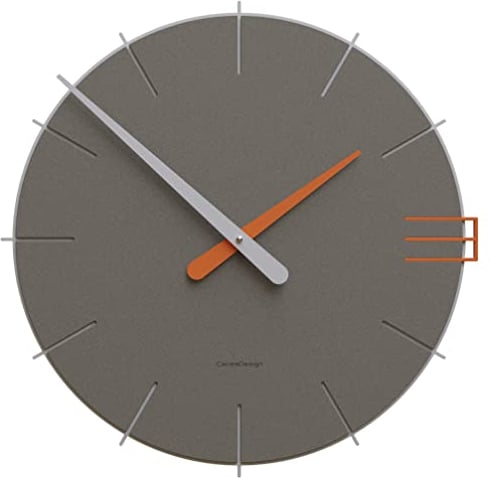 CalleaDesign 42 cm - Große Wanduhr in schlichtem, rundem Design, perfekte Ablesbarkeit der Zeit. Modell Mike in quarzgrauer Farbe. Deutsches geräuschloses Uhrwerk.