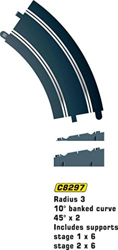 Scalextric Track Accessories C8297 Banked curve R3 45° | 1:32 Scale Extension for Slot Car Set, Racing Gift Ideas for Adults & Kids, Racing Game Accessories