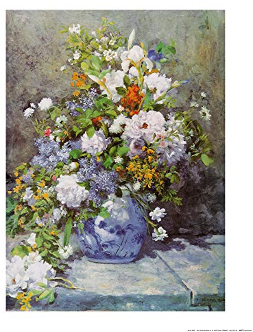 1art1 Pierre Auguste Renoir Poster Große Vase Mit Blumen, 1866 Kunstdruck Bild 50x40 cm