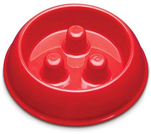 Brake-Fast Dog Food Slow Feed Bowl - Small Red