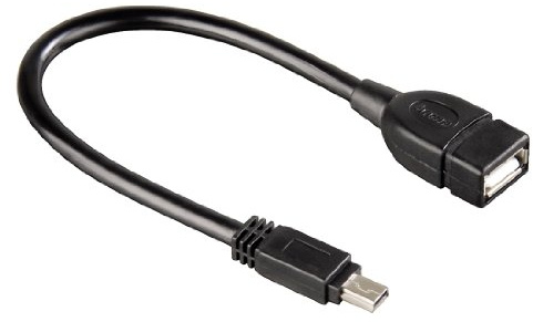 Hama USB-2.0-Adapterkabel Mini-B-Stecker - A-Kupplung, Schwarz