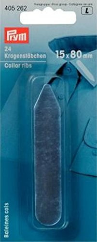 Prym 405262 Kragenstäbchen KST 15 x 80 mm transparent