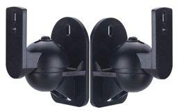 HALTERUNGSPROFI Lautsprecher Wandhalter Lautsprecherhalterungen Satelliten Surround Speaker Halter Paar (2 Stück) schwarz LSB1