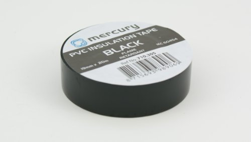 PVC Electrical Insulation Tape Roll | 20m x 19mm | Flame Retardant Power Cable Wire Wrap Tape | Perfect for Electrician Tool Box Work (1, Black - 20m x 19mm Tape)