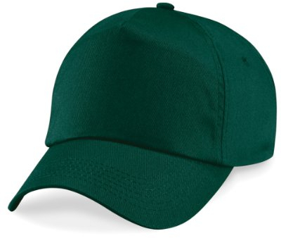 Beechfield - Gorra lisa con 5 paneles para niños/adolescentes, Verde botella, Talla única