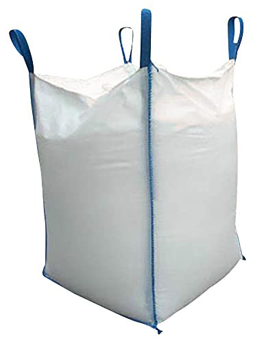 NOOR Transportsack Big Bag 90x90x125cm, 1000g Kapazität I Wiederverwendbarer, weißer Containersack für Baustellen mit Feuchtigkeitsschutz