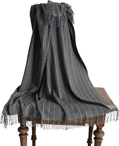 Steinbeck Plaid Mailand Lammwoll-Kaschmir grau Größe 130x190 cm