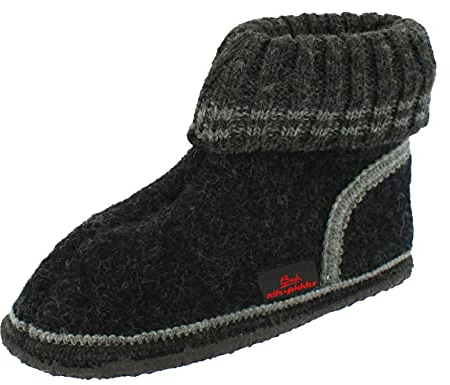 Beck Unisex Oetz Flache Hausschuhe, Schwarz, 41 EU