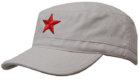 Damen Herren RUSSISCHE MILITÄRMÜTZE Roter Stern Fancy Dress Fidel Castro Vintage Military Mütze Cap (Stone Red Star)