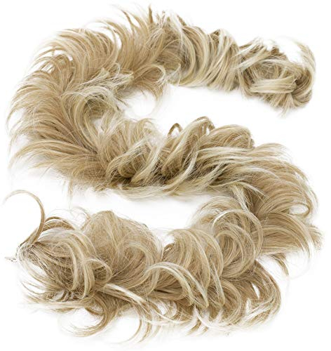 CAISHA XXL Haarteil Haargummi Hochsteckfrisuren Voluminös Gelockt Unordentlich Dutt Blond Mix HW11