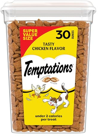 Temptations Cat Treats Classic Crunchy and Soft Cat Treats, Tasty Chicken Flavor, 30 oz. Tub