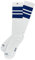 Spirit of 76 Herren & Damen Sport Retro Skater Socken Hoch Baumwolle Tubesocks Lang 39 40 41 42 Weiß - Blau Hi (M)