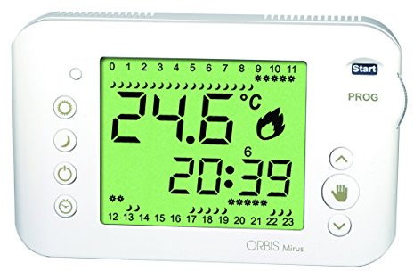 MIRUS BLANCO. CRONOTERMOSTATO SEMANAL 3 TEMPERATURAS PROGRAMABLES. DISPLAY BACK LIGHT