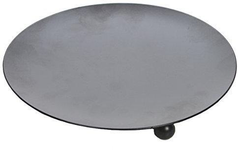 Hosley Black Iron Pillar Candle Holder Plates – 7-Inch Decorative Round Trays for Pillar Candles – Ideal for Weddings, Special Occasions, Home Décor, and Pedestal Displays