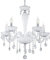 EGLO Pendelleuchte Carpento, 5 flammiger Kronleuchter Vintage, Shabby Chic, Hängelampe aus Stahl und Glas in Chrom, Weiß, Esstischlampe, Wohnzimmerlampe hängend mit E14 Fassung