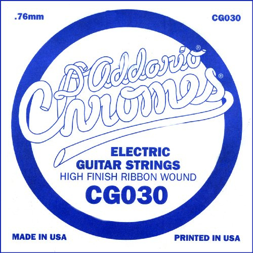 D'Addario .030 Flat Wound Single String for Electric Guitar