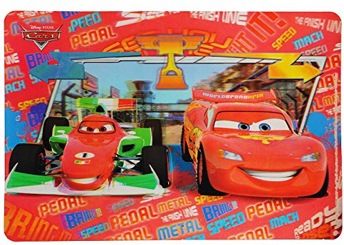 alles-meine.de GmbH 3-D Effekt Unterlage - Cars Lightning McQueen - 43 cm * 30 cm - Tischunterlage/Platzdeckchen/Malunterlage/Knetunterlage/Eßunterlage - Auto Frances..