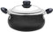 Vinod Hard Anodized Handi – Stainless Steel Lid – Small Size – 3.8 Liters (4 Quarts) – Suitable for Biryani, Pulao, Gravies – Aluminium Pot – Riveted Handles – Non-Reactive - Metal Spoon Friendly