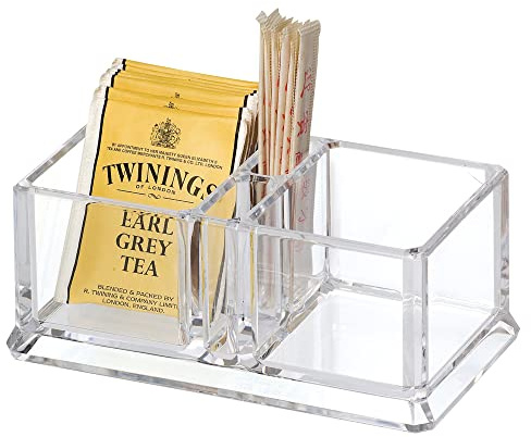 Yakri Acrylic Two Lattices Tea Bags Holder Coffee Sugar Bag Case Guest Room Storage Boxes