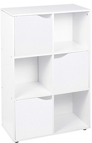 URBNLIVING Wooden Cube Bookcase Shelving Display Shelves Storage Units Wood Shelf Door - Pick your Colour & Size
