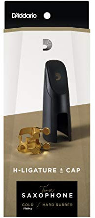 RICO H-Blattschraube und Kapsel für Tenorsaxophon (Kautschukmundstück), vergoldet