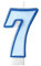 PartyDeco Kerze Zahl 7, hellblau