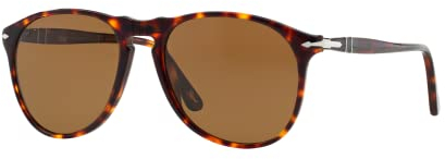 Persol PO9649S Aviator Sunglasses, Havana/Brown Polarized, 55 mm