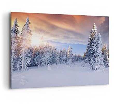 Bilder auf Leinwand 100x70cm Leinwandbild Abenteuer alpen winter schnee Groß Wanddeko Bild Schlafzimmer Küche Deko Wandbilder Dekoration Wohnzimmer Wall Decor Canvas Wand Kunstdruck Art AA100x70-2433