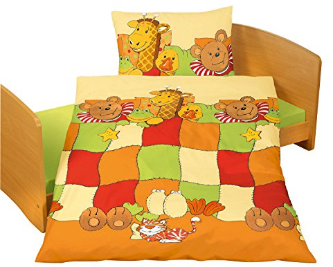 Bierbaum Babybettwäsche Babybett 40 x 60 100 x 135 cm Renforce Giraffe Bär Frosch