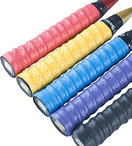 Senston New Rackets Grip Anti Slip Perforated Super Absorbent Tennis Overgrip Badminton Overgrip Pickleball Overgrip 5 Pack.