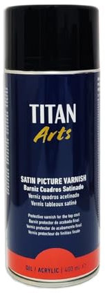 BARNIZ CUADROS SPRAY TITAN 400ML SATINADO (OLEO/ACRILICO)
