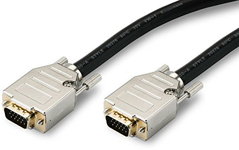 Kindermann 7496000120 20 m VGA (D-Sub) VGA (D-Sub) schwarz Kabel VGA – Kabel VGA (20 m, VGA (D-Sub), VGA (D-Sub), männlich, männlich, Gold)