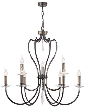 Pimlico 9 Light Chandelier - Dark Bronze