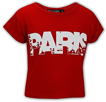 A2Z 4 Kids Girls I Love Paris Crop Top Trendy T-Shirt Age 7-13 | Fashionable casual tee for outings, holidays and everyday summer wear