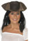 Amakando Damen Piratenhut mit Haaren Piraten Hut Lederoptik Dreispitz Damenhut Pirat Kopfbedeckung Piratenbraut Seeräuber Kostüm Accessoire